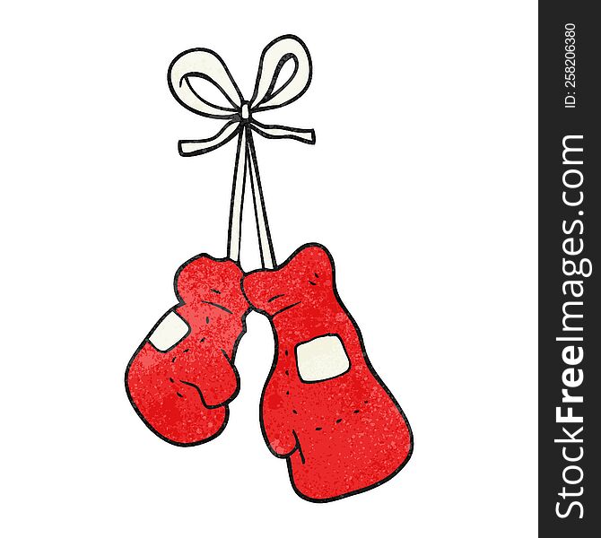 freehand textured cartoon boxing gloves