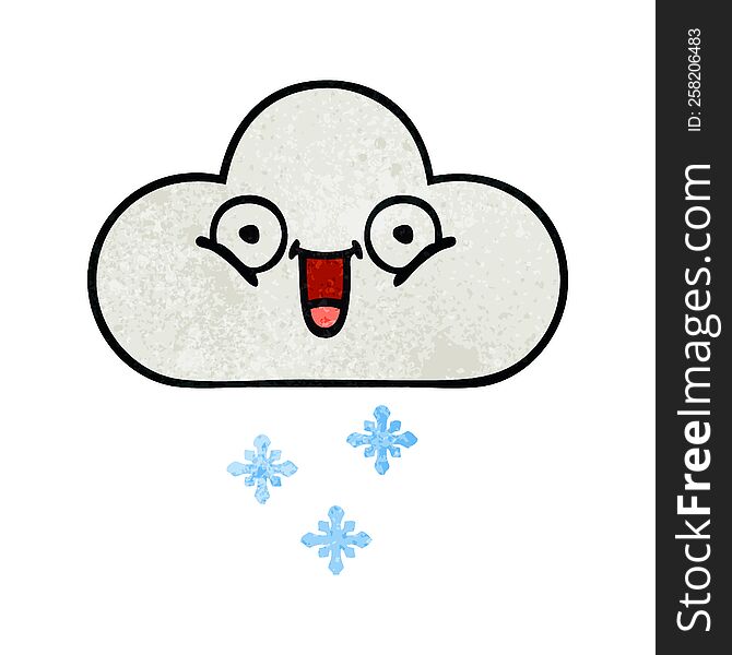 retro grunge texture cartoon snow cloud