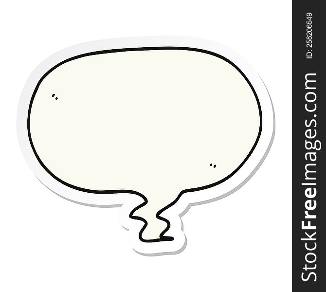 Sticker Of A Cartoon Speech Bubble