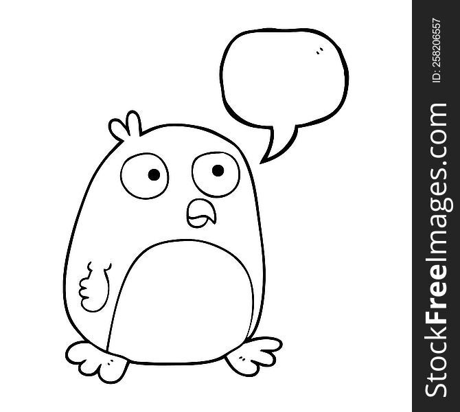 Speech Bubble Cartoon Bird