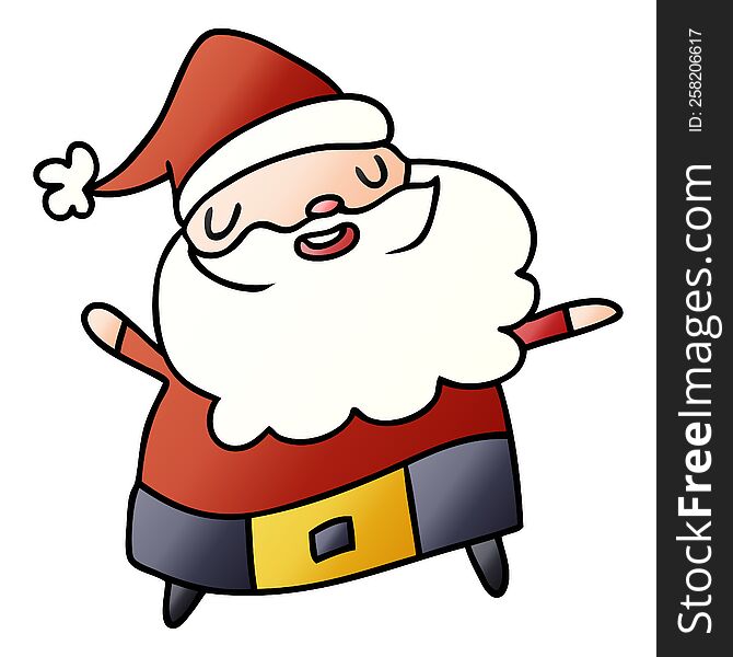 Gradient Cartoon Kawaii Of Santa Claus
