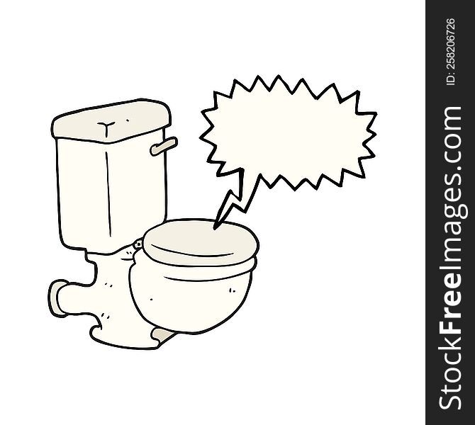Speech Bubble Cartoon Toilet