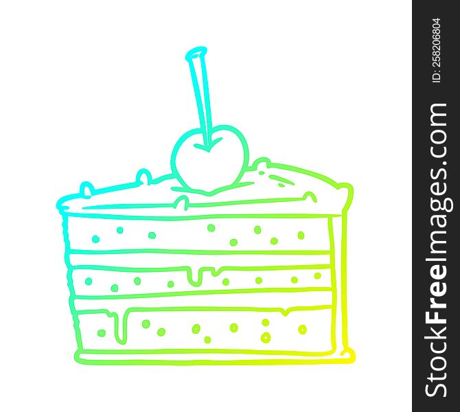 cold gradient line drawing of a tasty chocolate cake