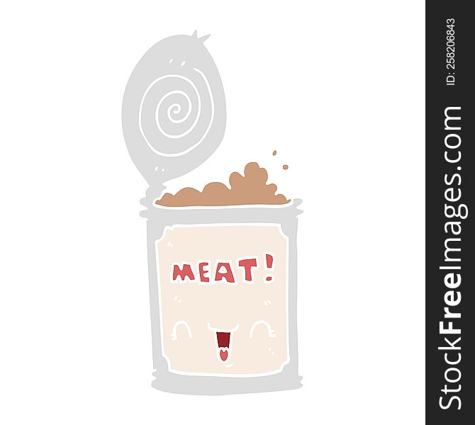 flat color style cartoon canned meat