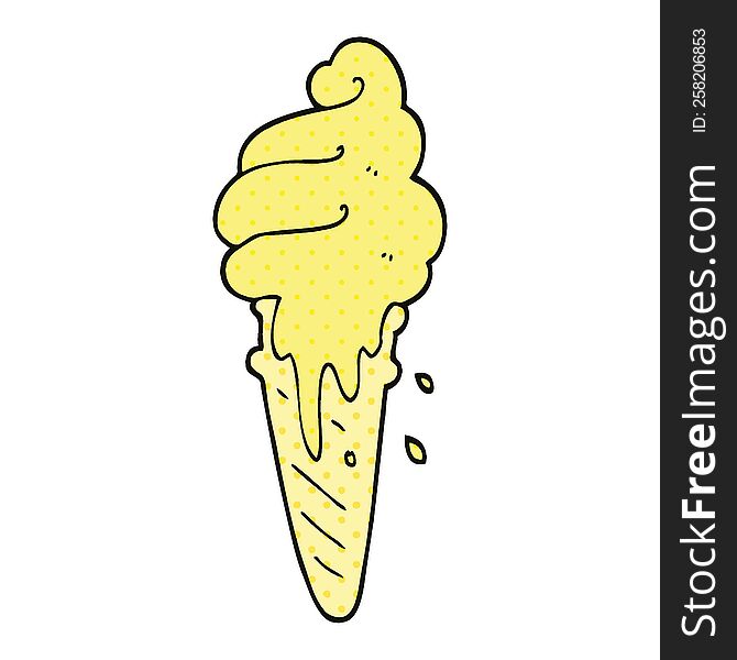 comic book style cartoon ice cream cone