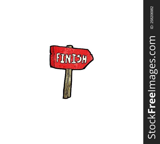 cartoon finish sign