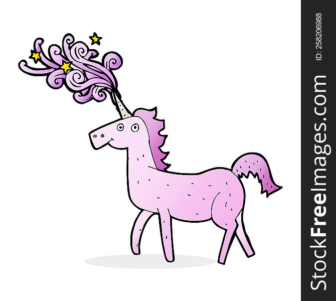 cartoon magical unicorn