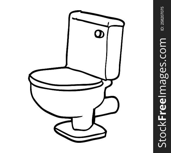 Line Drawing Cartoon Golden Toilet