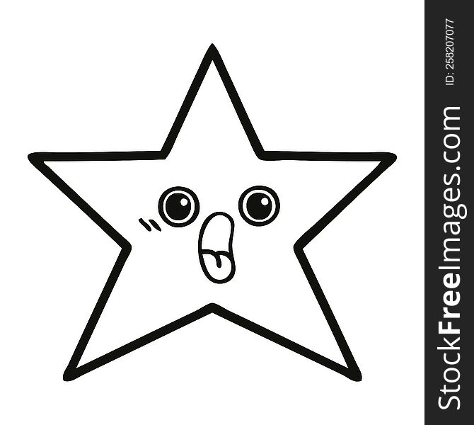 line drawing cartoon of a star fish