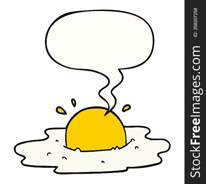 Cartoon Fried Egg And Speech Bubble