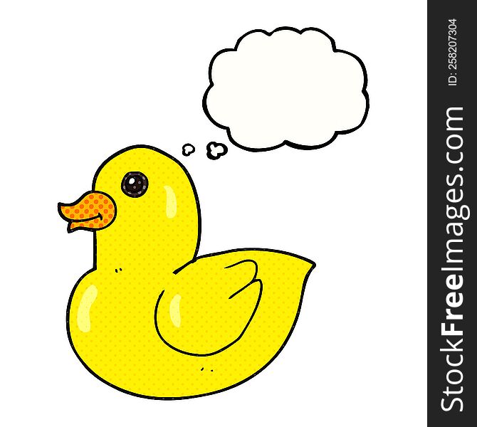 freehand drawn thought bubble cartoon rubber duck