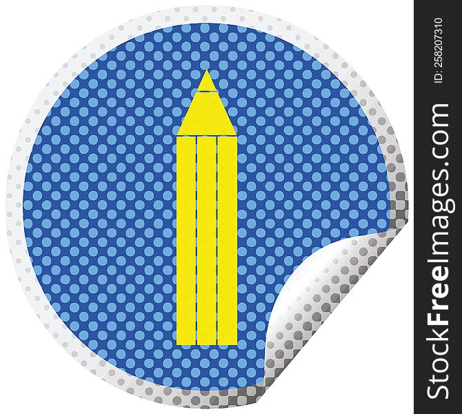 pencil vector illustration circular peeling sticker. pencil vector illustration circular peeling sticker