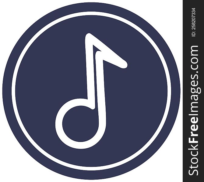 musical note circular icon