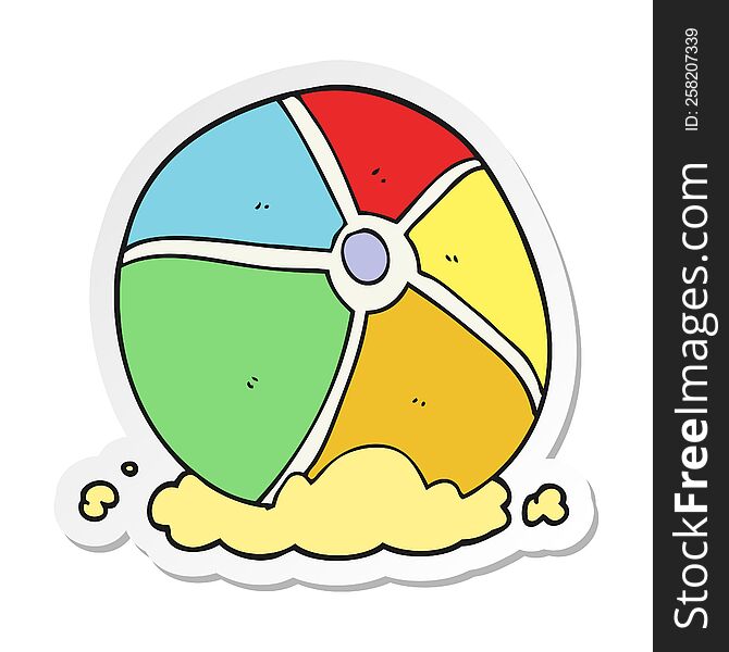 sticker of a cartoon beach ball