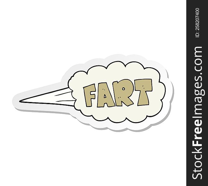 sticker of a cartoon fart symbol