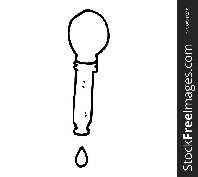 Line Drawing Cartoon Dripping Pipette