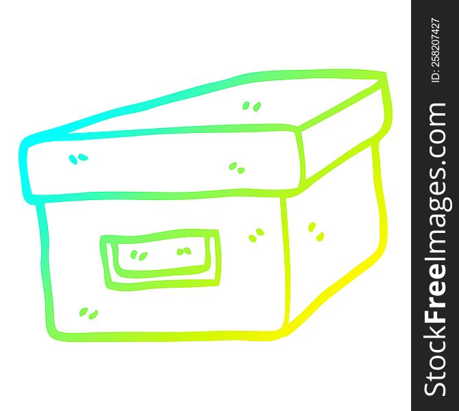 Cold Gradient Line Drawing Cartoon Old Filing Box