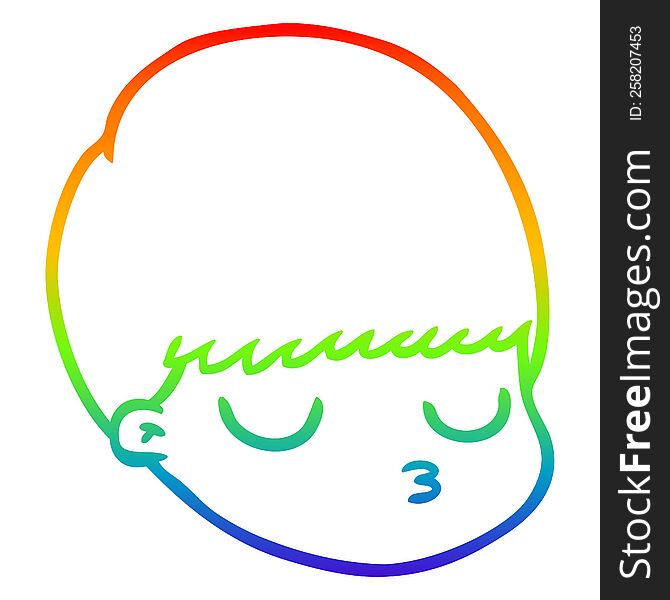 rainbow gradient line drawing of a cartoon male face