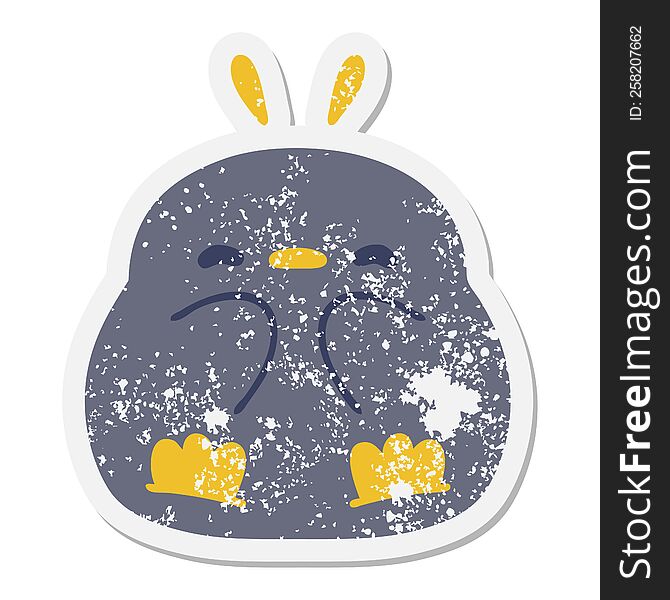 Cute Little Penguin Grunge Sticker