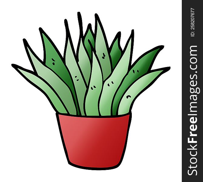 cartoon doodle house plant