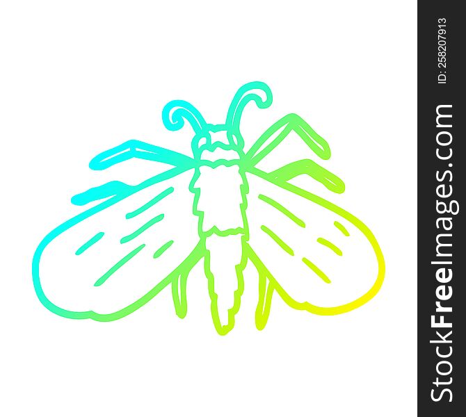 Cold Gradient Line Drawing Cartoon Fly
