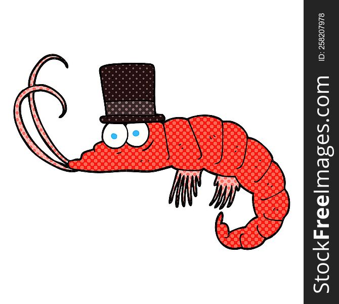 freehand drawn cartoon shrimp