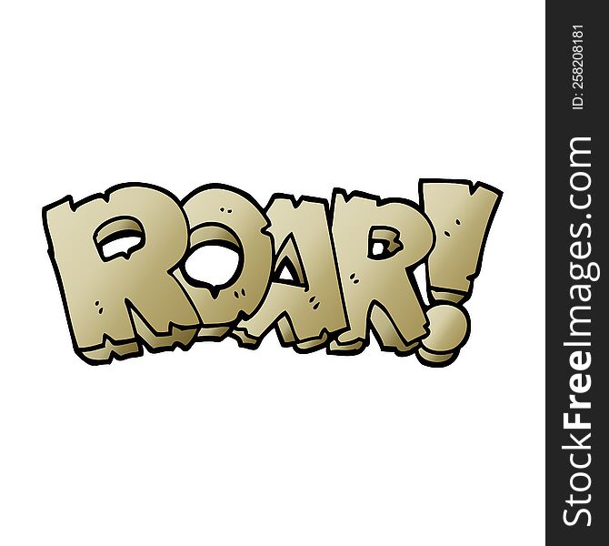 cartoon doodle roar text