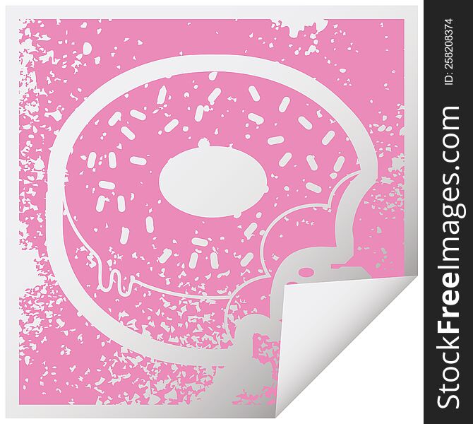 Bitten Frosted Donut Graphic Icon