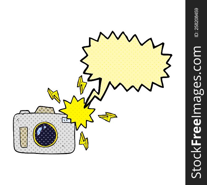 Comic Book Speech Bubble Cartoon Flashing Camera