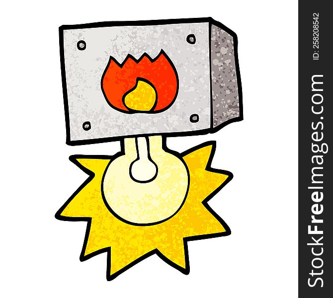 cartoon flashing fire warning light. cartoon flashing fire warning light