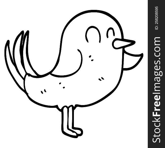 line drawing cartoon bird pointing
