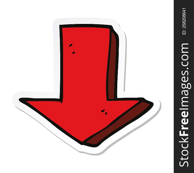 Sticker Of A Cartoon Pointing Arrow