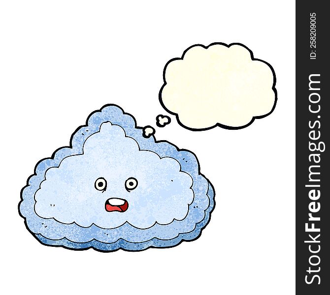 cartoon cloud with thought bubble