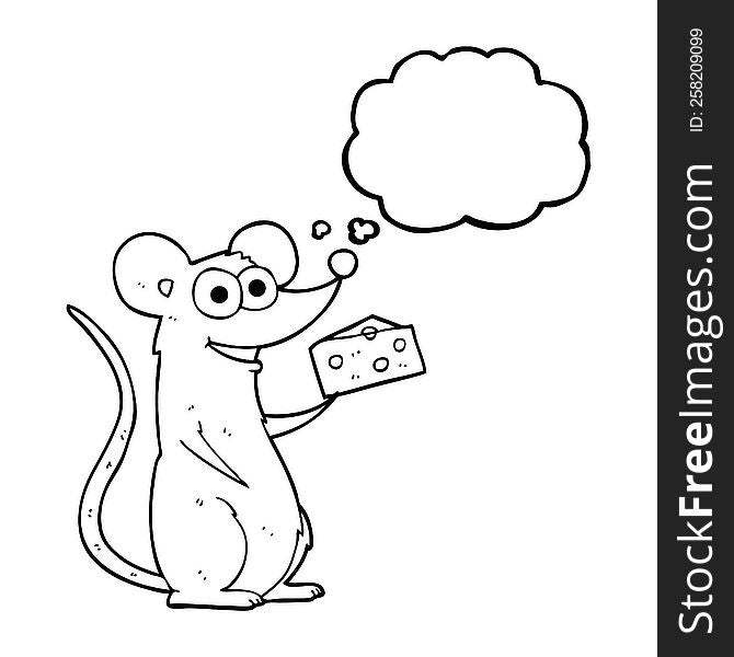 Thought Bubble Cartoon Mouse With Cheese