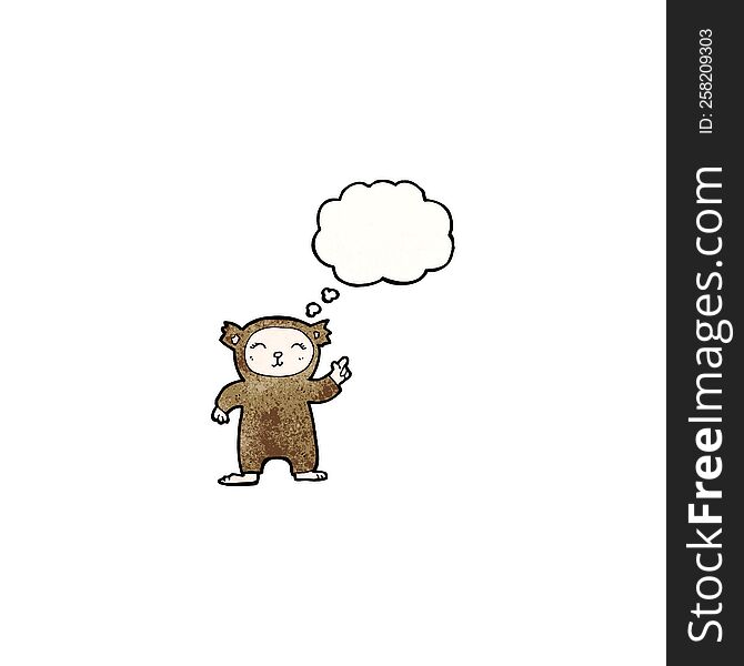Cartoon Little Teddy With Idea Bubble