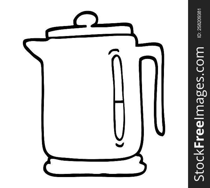 Black And White Cartoon Kettle