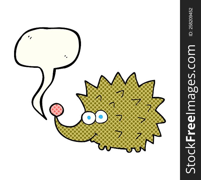 Comic Book Speech Bubble Cartoon Hedgehog