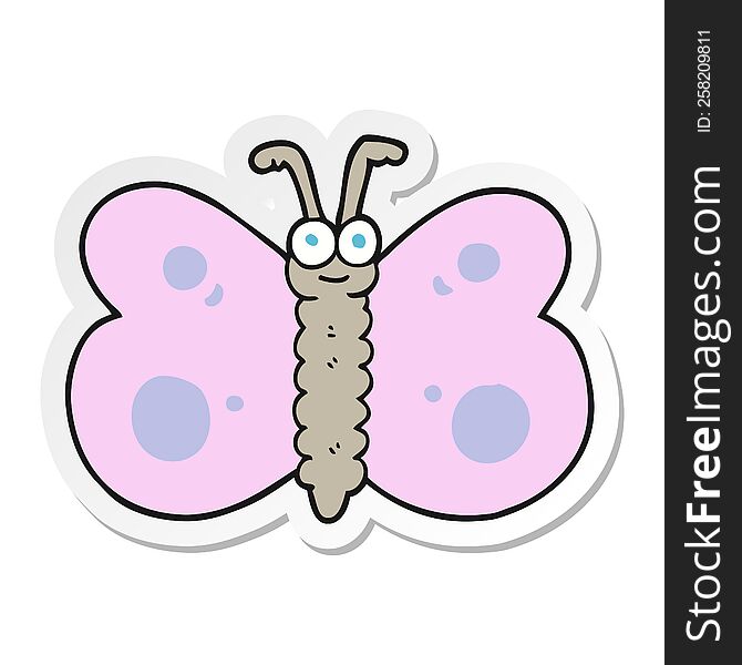 sticker of a cartoon butterfly