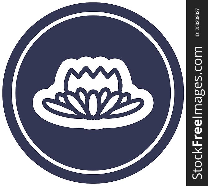 lotus flower circular icon symbol