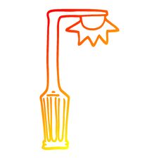 Warm Gradient Line Drawing Cartoon Lamp Post Stock Images