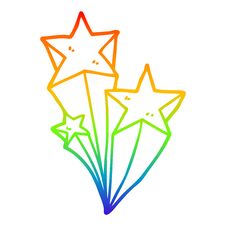 Rainbow Gradient Line Drawing Cartoon Shooting Stars Stock Images Rainbow Gradient Line Drawing Cartoon Shooting Stars Stock Images