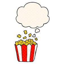 Cartoon Popcorn And Thought Bubble In Comic Book Style Royalty Free Stock Photos