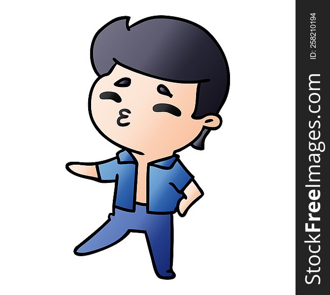 gradient cartoon kawaii 1950 cute boy