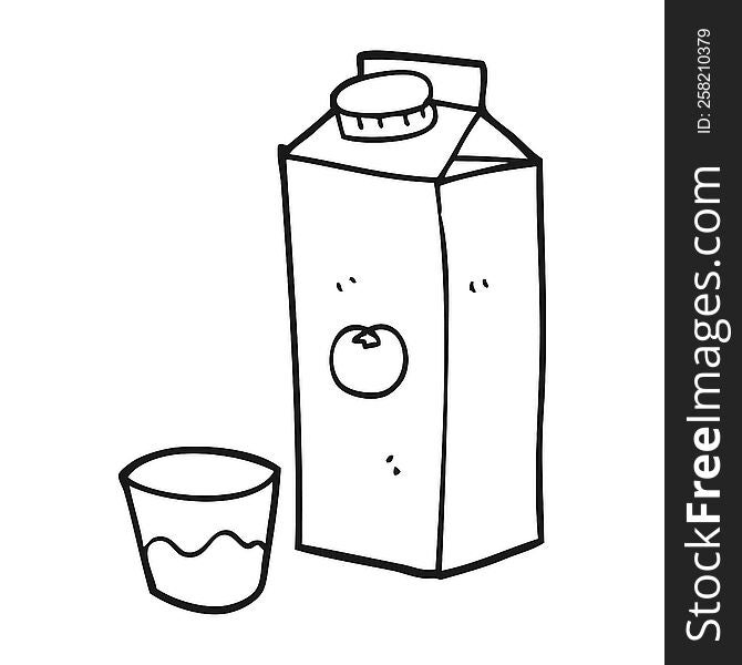 Black And White Cartoon Orange Juice