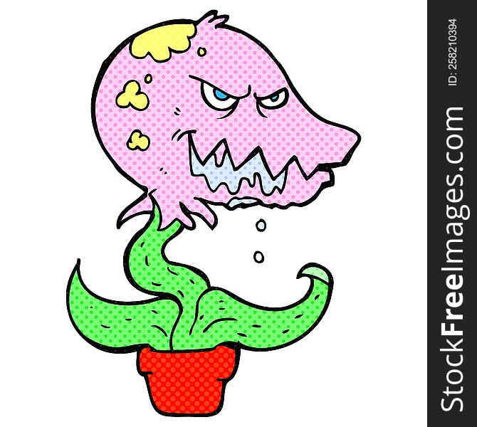 freehand drawn cartoon monster plant