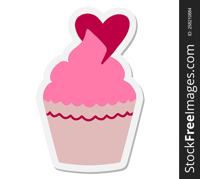 valentine cup cake sticker