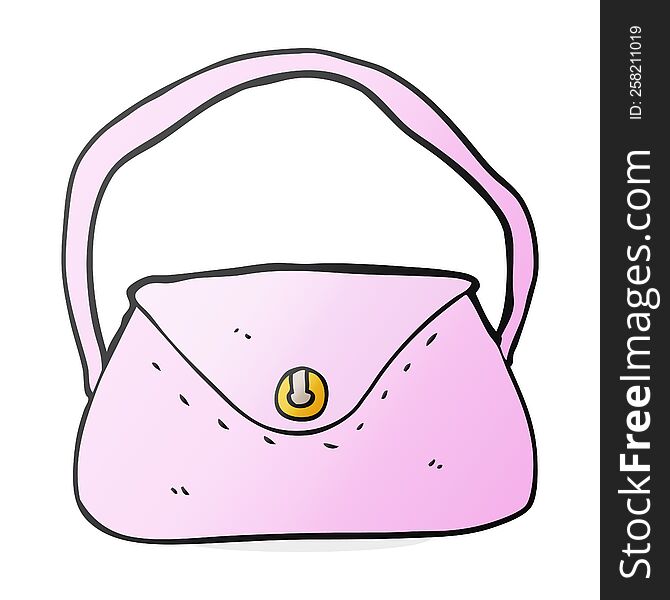 freehand drawn cartoon purse