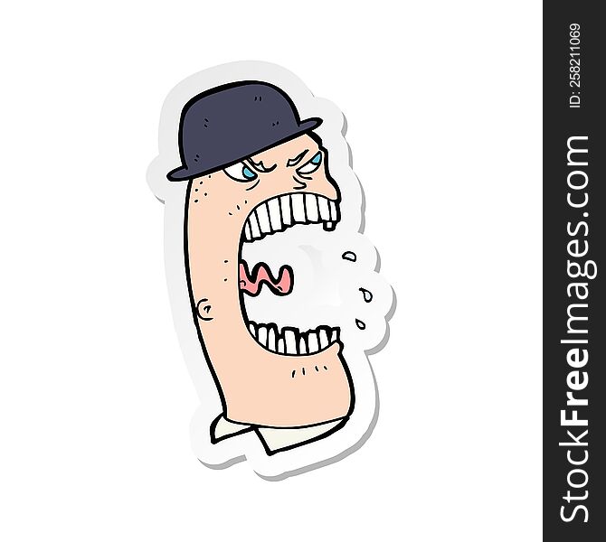 sticker of a carton angry man
