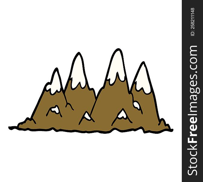 cartoon doodle mountain range