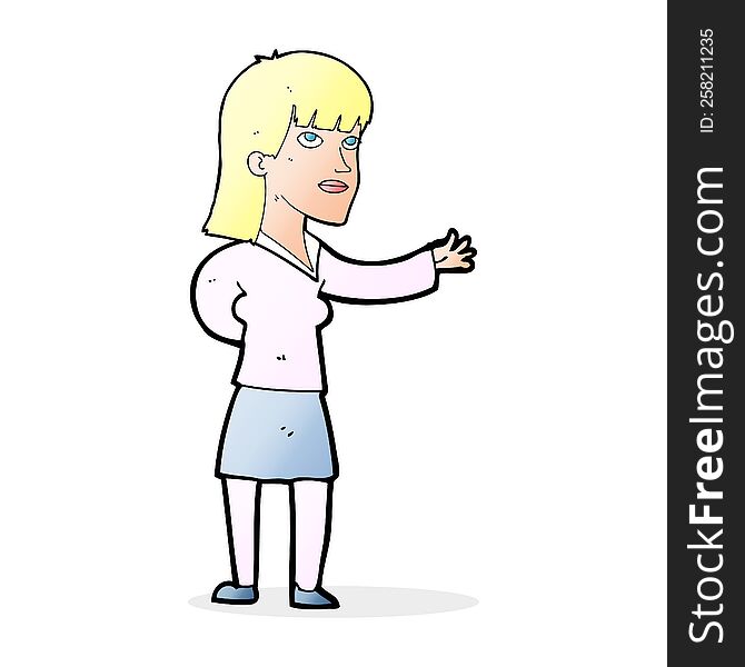 cartoon woman explaining